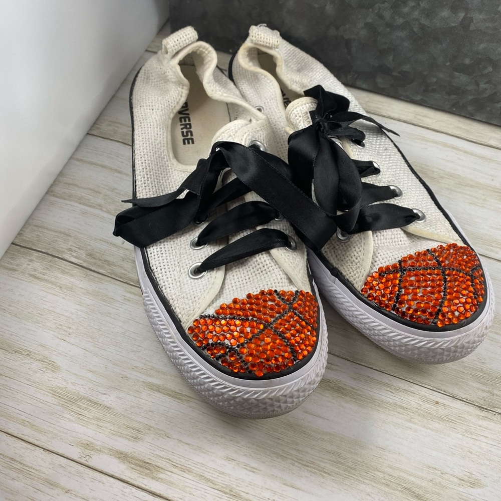 Basketball Rhinestone Converse Shoes size 9